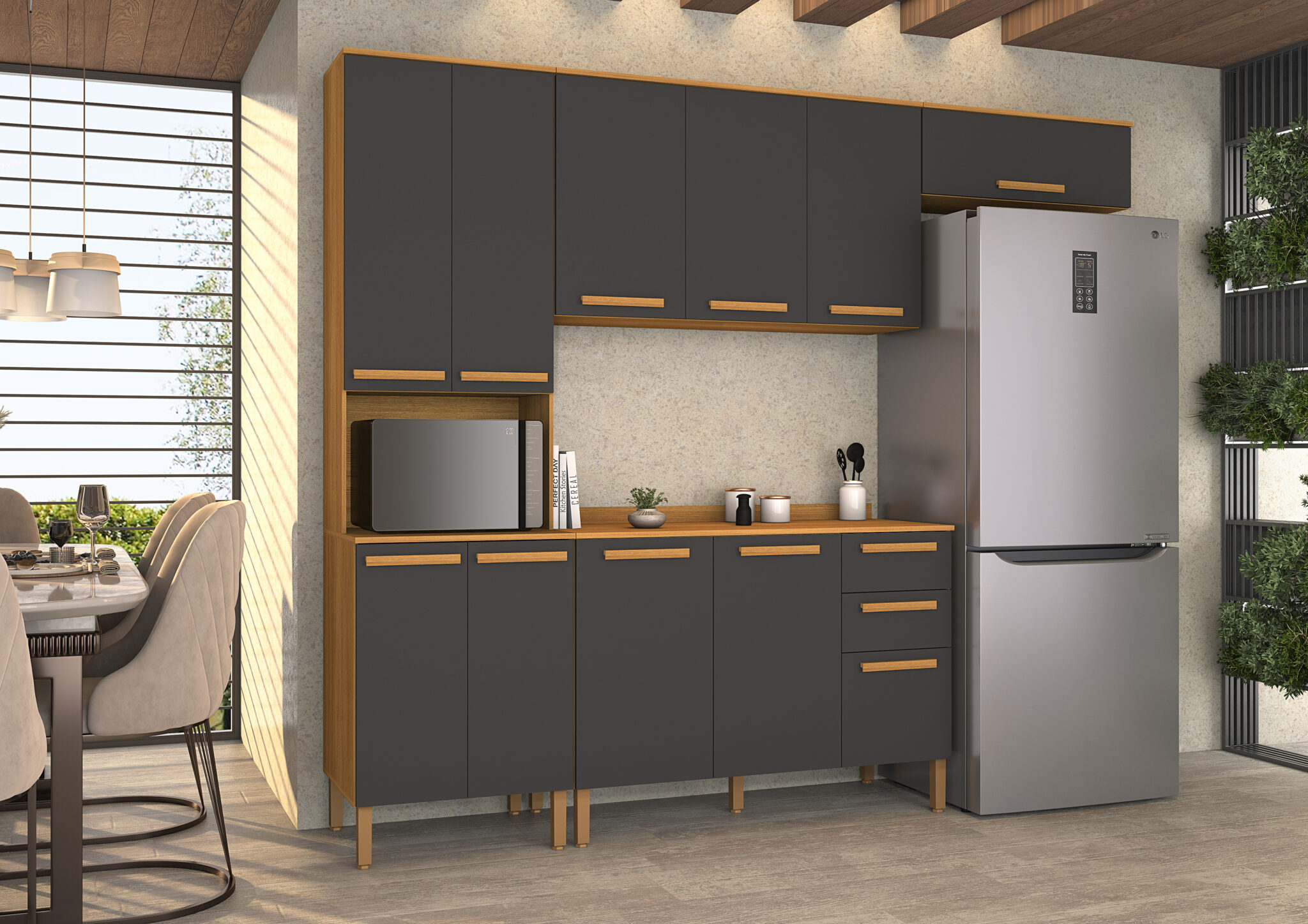 Cozinha Améria nature-grafite