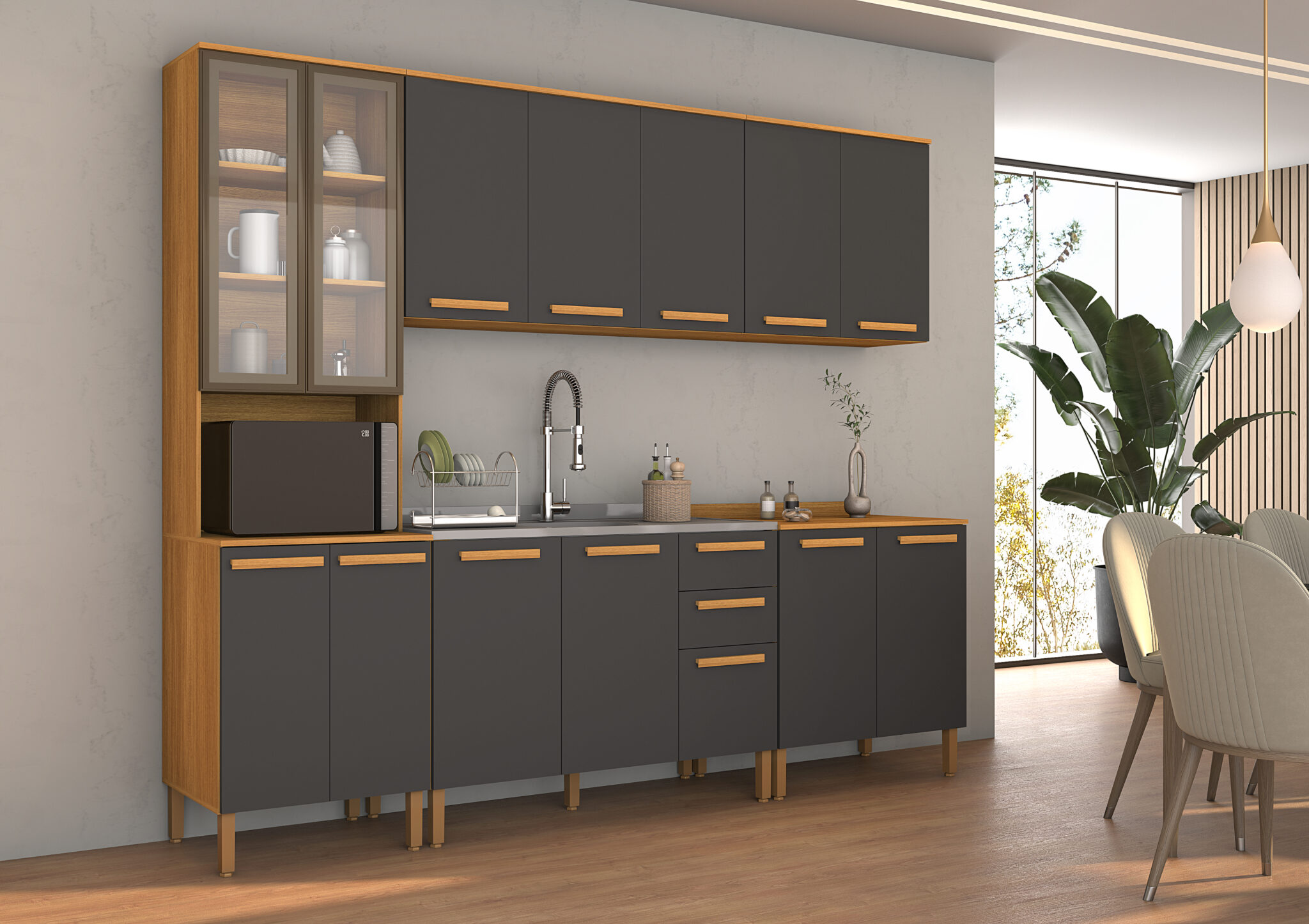 Cozinha Eloah nature-grafite