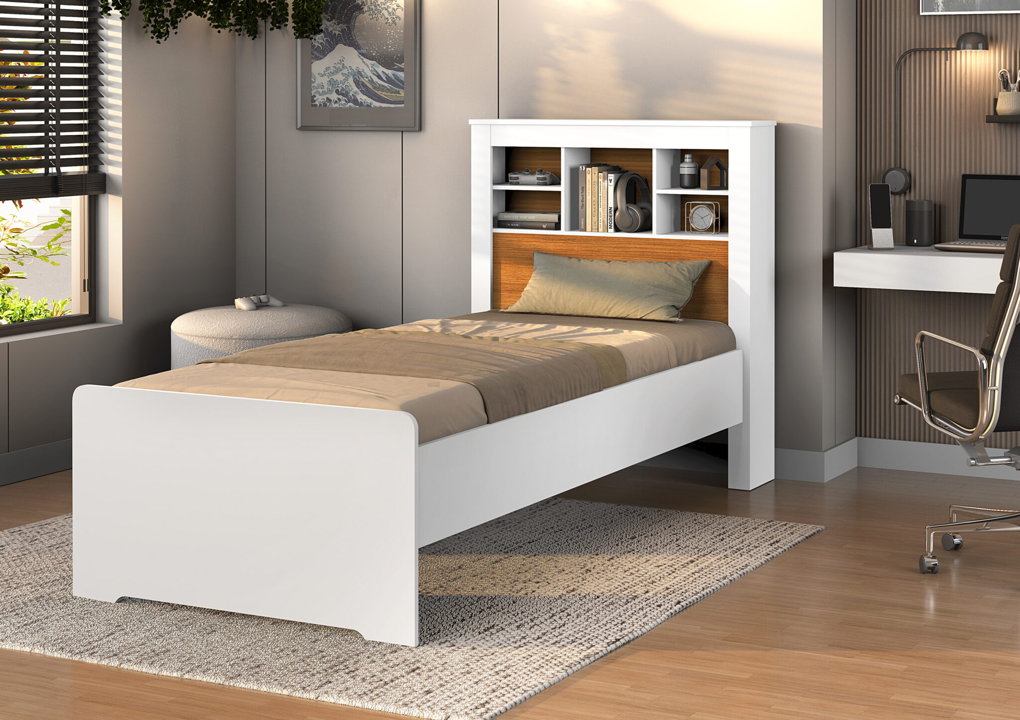 4 - Cama Luna Branco-nat